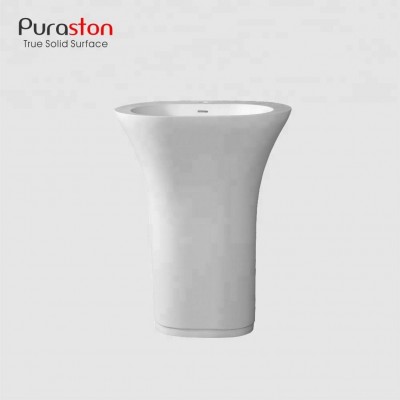 Top quality solid surface pedestal basin for Chinese sanitary ware products