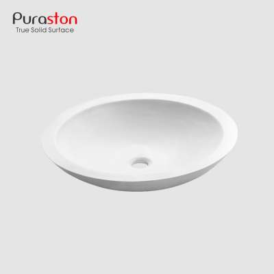 Puraston round shape white matt 100 acrylic wash basin with standard drain hole