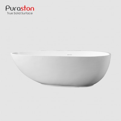 Puraston new China suppliers white matt portable plastic artificial stone bathtub for adult